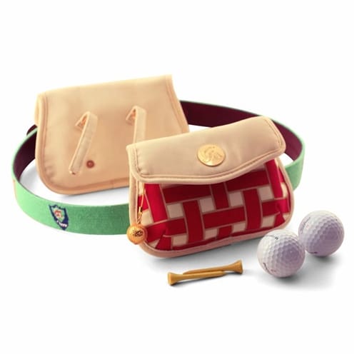 "Plaid for Place" Cherry/Cream Golf Ball -Tee Bag