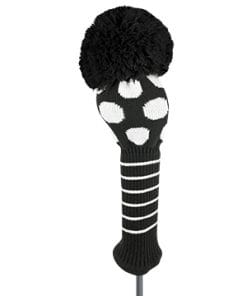 just4golf black white large dot driver golf headcover