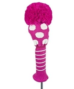 just4golf deep pink white dot driver golf headcover