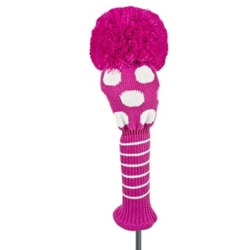 just4golf deep pink white dot driver golf headcover