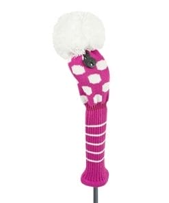 just4golf deep pink white medium dot fairway golf headcover