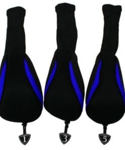 Neo-Fit Set of 3 Golf Headcovers - Black/Blue