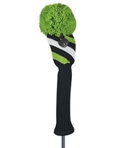 just4golf sparkle lime black white stripe fairway golf headcover