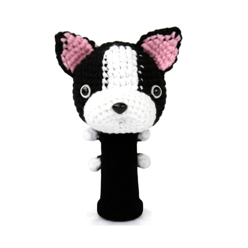 boston terrier black driver golf headcover
