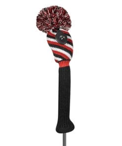 just4golf sparkle red black white stripe hybrid golf headcover