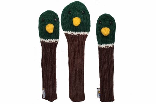 Animal Knit Golf Headcover Mallard duck-set