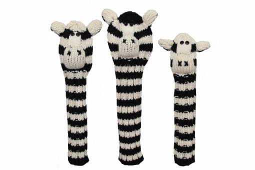 Animal Knit Golf Headcover Zebra Set