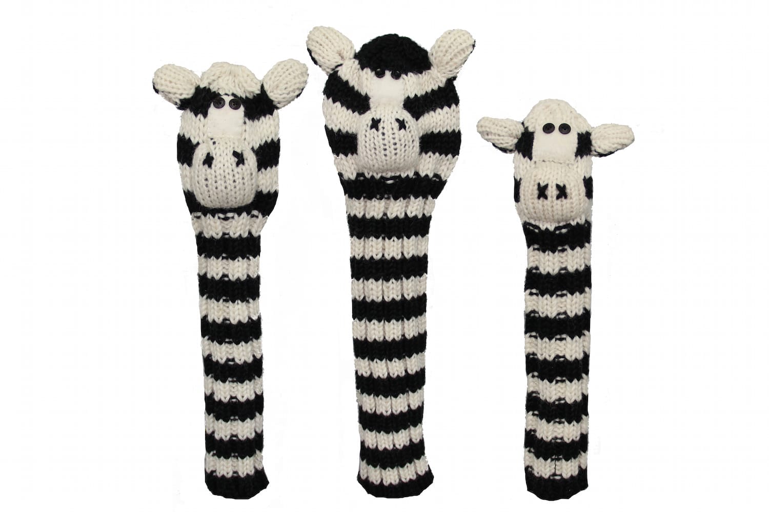 Animal Knit Golf Headcover Zebra Set