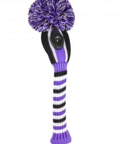 just4golf purple black white stripe hybrid golf headcover