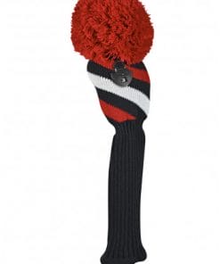 just4golf red black white stripe fairway golf headcover