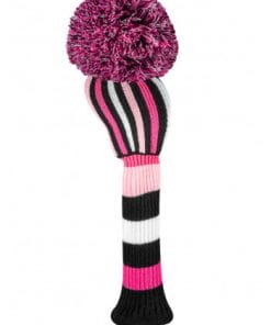 just4golf pink black white stripe driver golf headcover