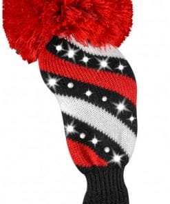 just4golf sparkle diagonal stripe red black white fairway golf headcover
