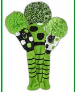 just4golf lime black white multi dot golf headcover