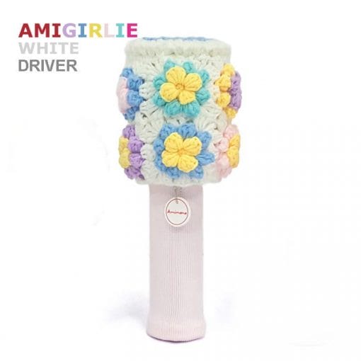 amigirlie white driver golf headcover