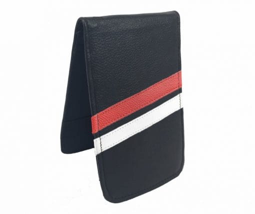 Black Red and White Stripe Scorecard Yardage Book Holder