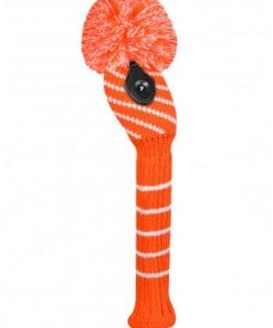 Orange/White Narrow Stripe Hybrid Golf Headcover
