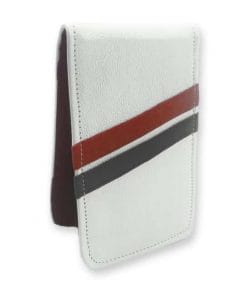 White with Red and Black Stripes Yardage Book Holder