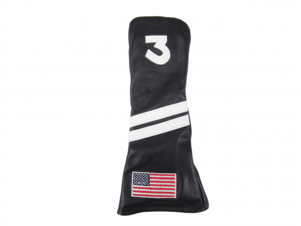 Black Leather USA Fairway Golf Headcover