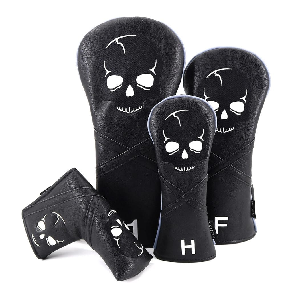 Dura Leather Black Skull Golf Headcovers