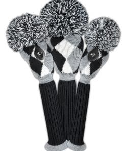 Black White Gray Diamond Golf Headcover Set