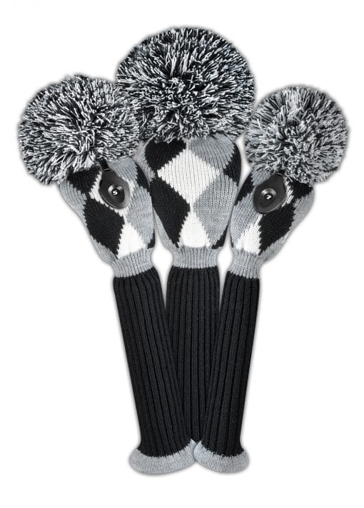 Black White Gray Diamond Golf Headcover Set
