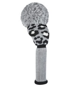 Gray Black White Leopard Driver Golf Headcover