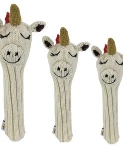 Unicorn knit golf headcovers