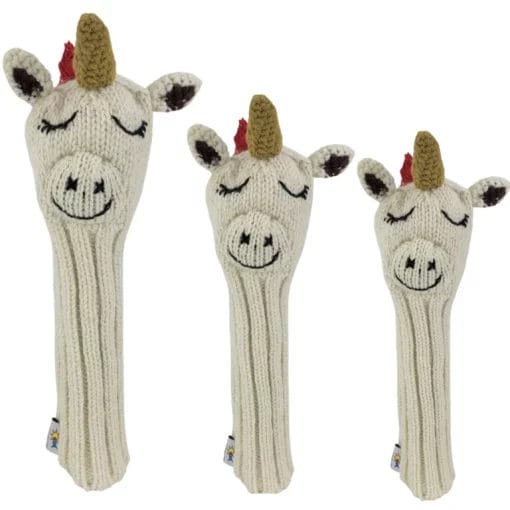 Unicorn knit golf headcovers