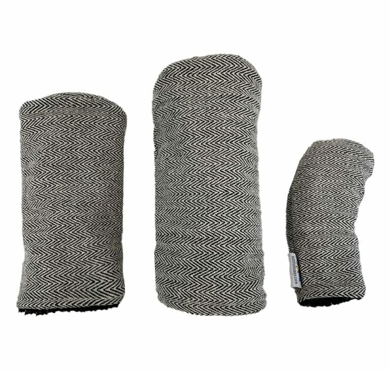 Black Chevron Hand Woven Barrel Golf Headcovers