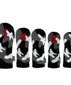 Black Gray Red Camo Golf Headcovers