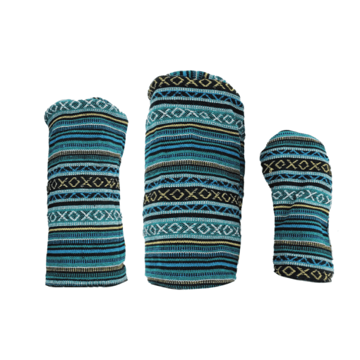 Peacock Blue Hand Woven Barrel Golf Headcovers
