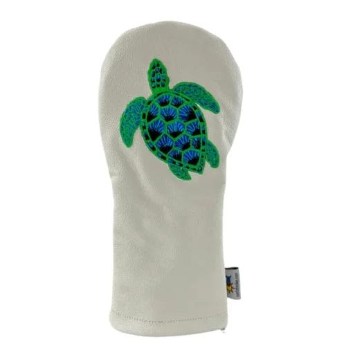Sea Turtle Embroidered Leather Golf Headcove