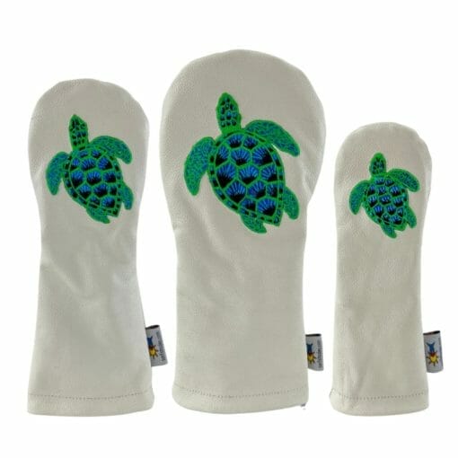 Sea Turtle Embroidered Leather Golf Headcover