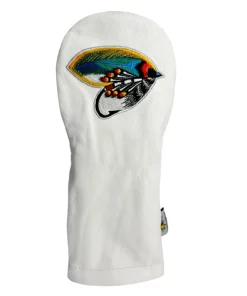 Fishing Fly Leather Driver Golf Headcover