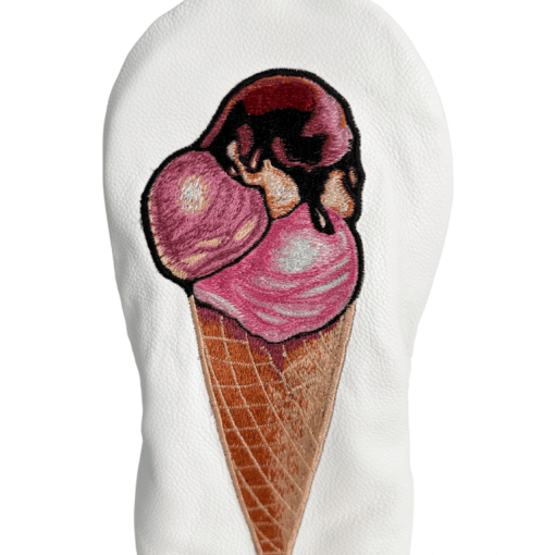 Ice Cream Cone Leather Driver Golf Headcover