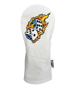 Dice with Flames Leather Driver Golf Headcover