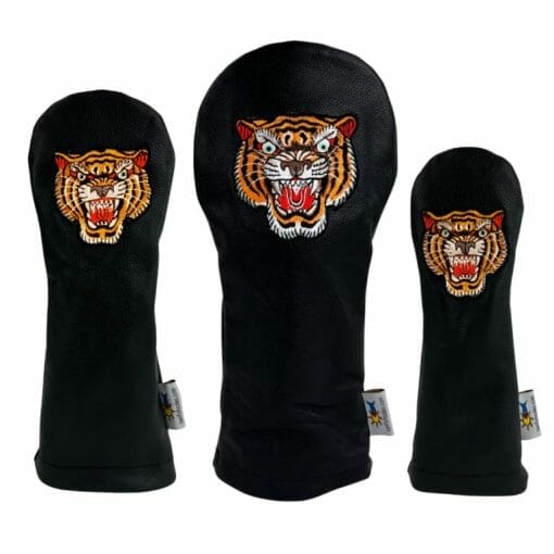 Tiger Embroidered Leather Golf Headcover