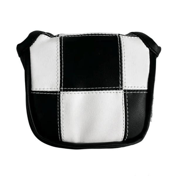 Black and White Checkered Mallet Putter Cover