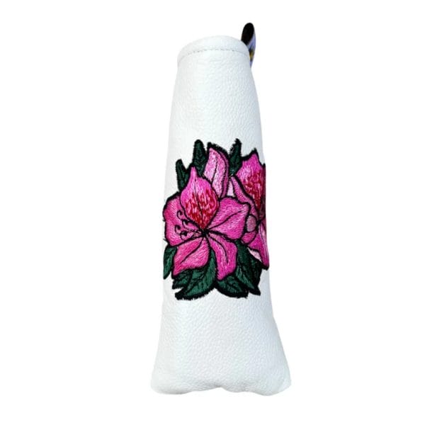 Azalea Hand Embroidered Blade Putter Cover With Magnetic Closure